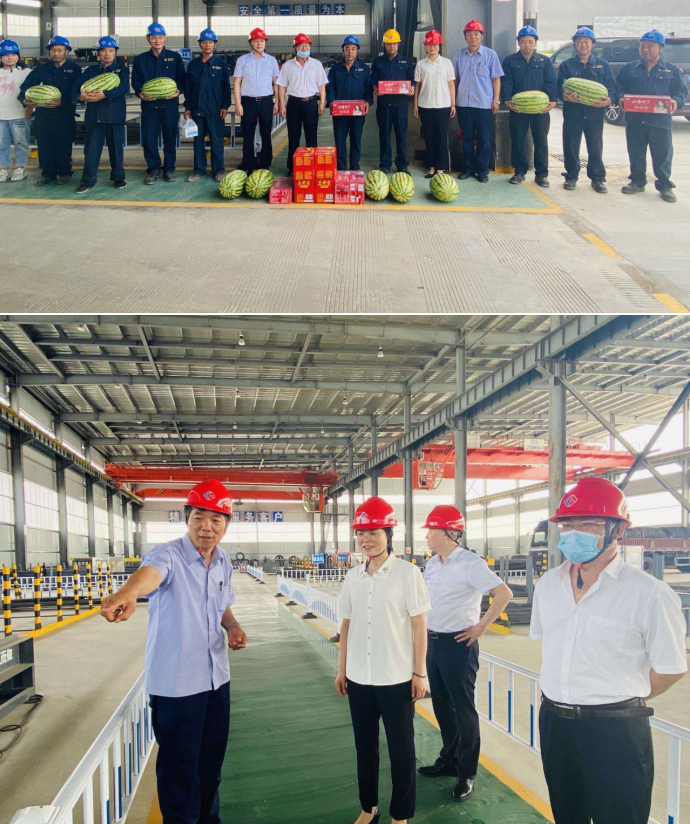 龍鋼集團(tuán)領(lǐng)導(dǎo)到鋼加公司、機(jī)關(guān)部室慰問送清涼